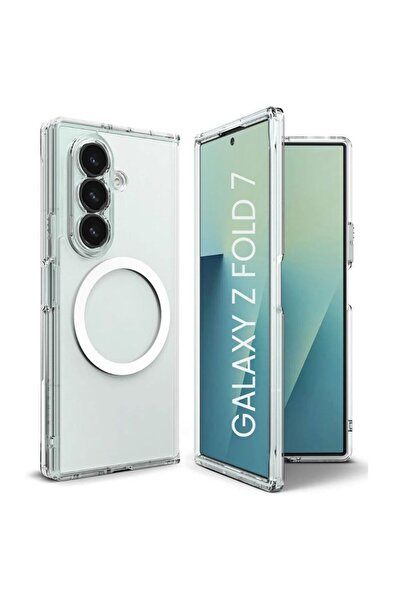 schitec Samsung Galaxy Z Fold 7 Magsafe Özellikli Şeffaf Kılıf
