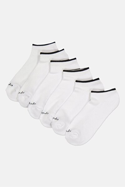 CLARKS Women 6 Pairs Brand Logo Chaussettes Socks, White