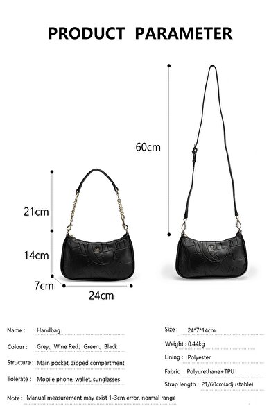 Ch chch Luxury Chain-Strap Shoulder Bag Versatile Women'sHandbag for Commuting. Leisure. and Multiple