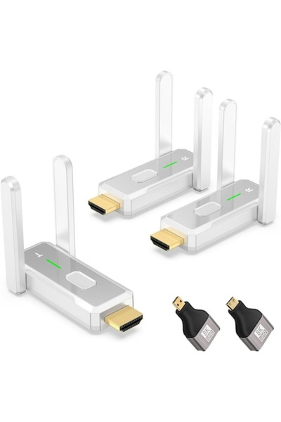 ENZIRO Kit de extensie HDMI wireless, transmițător și 2 receptoare, Full HD 1080p, bandă duală 2.4G/5G, W