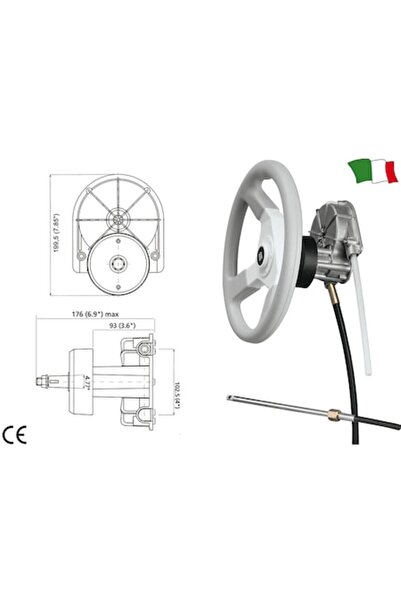 GFN T85 Ultraflex Steering Box for Engines up to 235 HP, Stroke 228 mm