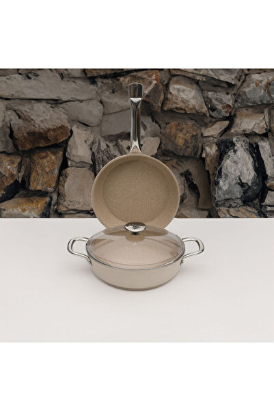 Güral Porselen Güral Antoryum 3 Piece Granite Cookware Set Beige