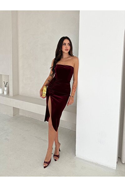 Slim'N Lift Seductive Velvet Strapless Midi Dress