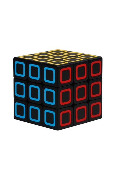 OEM Puzzle antistres cub 3x3 cu piese negre și contur colorat – Viteză și Logică