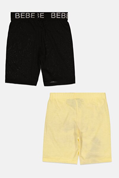 Bebe Kids Girl 2 Pieces Brand Logo Shorts, Multicolor