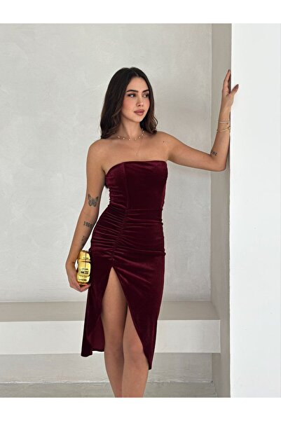 Slim'N Lift Seductive Velvet Strapless Midi Dress