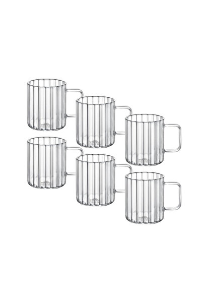 Cambu Line Double Espresso Cup with Handle Borosilicate Glass Cup Set of 4 150 ml