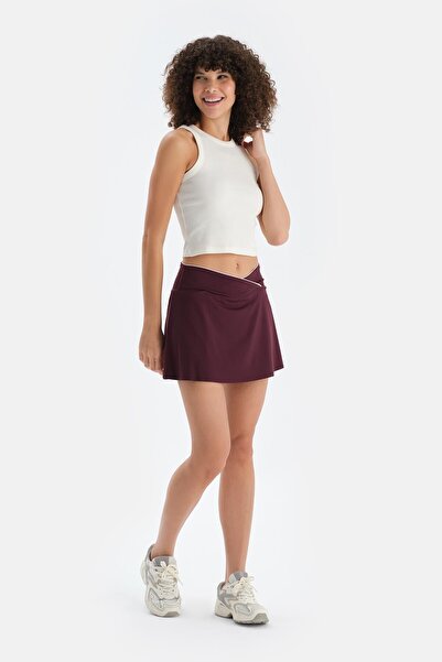Dagi Plum Women's Waist Piped Shorts Skirt
