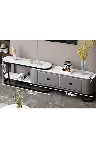 NKX Modern living room New walnut color luxury TV cabinet with four drawers combination light luxury