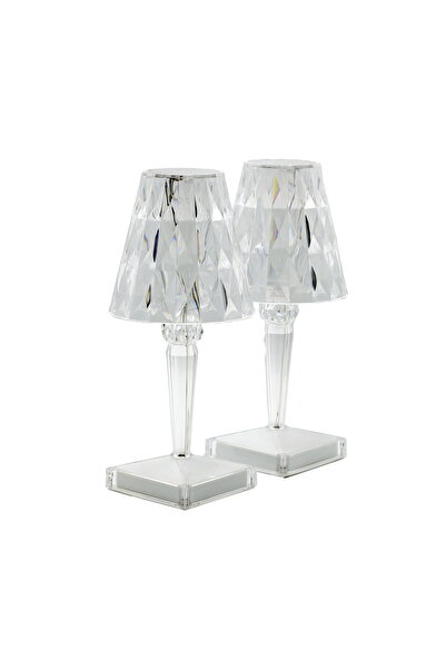 Next Trend Set of 2 Genova LED Ambient Lamps – Modern Lamps, Touch Control, 3 Colors, Rechargeable