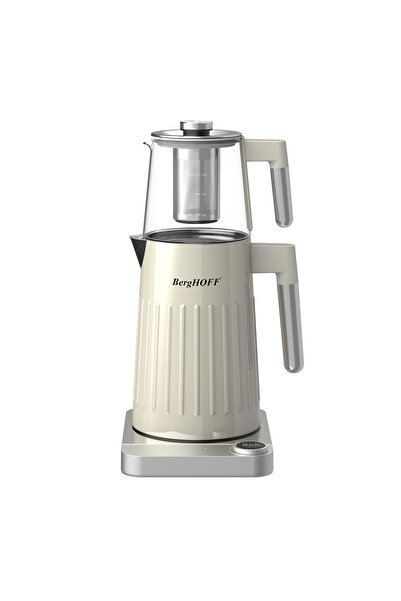 Berghoff Gem 1.7 Liter Cream Silver Handle Tea Maker