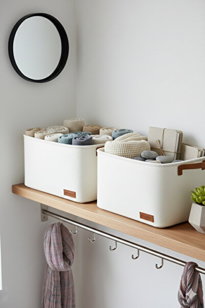 HomyJRs 2-Piece Large Size Closet Laundry Children's Room Toy Organizer Folding Storage Basket