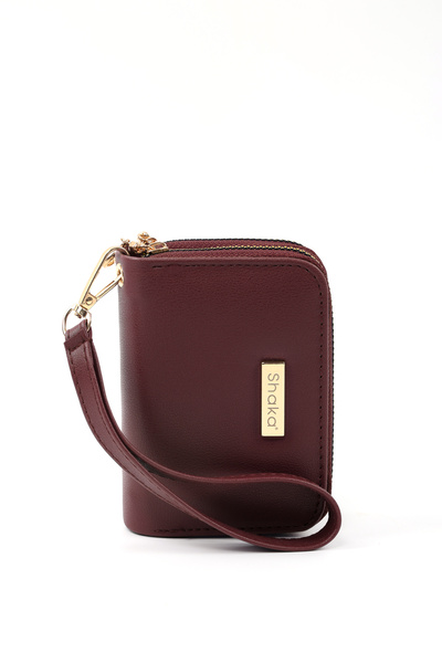 SHAKA Bordo Shk266 Faux Leather Wallet with 9 Compartments, Zipper Closure, Card Holder and Coin Compartment
