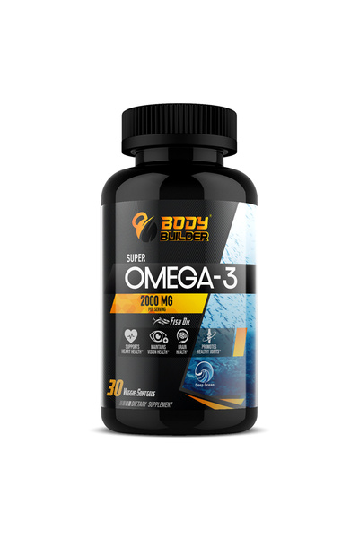 Body Builder Super Omega 3, 30 Vegetarian Softgel, 2000 mg, Brain Health