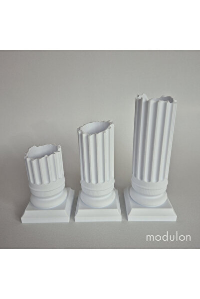 modulon 3'lü Set Roma Sütunu Organizer 9-12-15cm | Antik Mimari Masa Düzenley...
