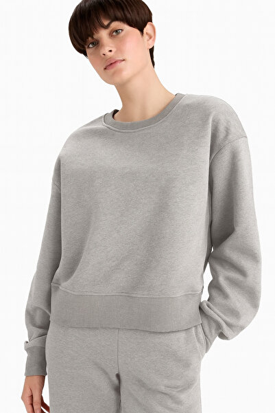 DeFacto Boxy Fit Crew Neck Thick Basic Plain Sweatshirt B8568Ax24Wn