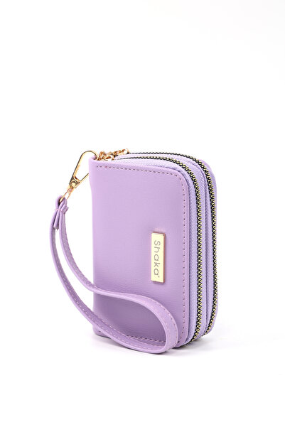 SHAKA Lila Shk266 Faux Leather Wallet with 9 Compartments, Zipper Closure, Card Holder and Coin Compartment