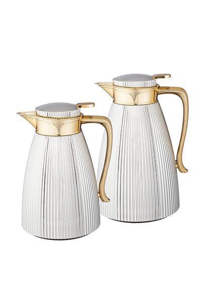 ALSAIF ✨ Ola White and Gold Thermos Set – by Al Saif Company | Luxury that will dazzle you at every gathering ✨