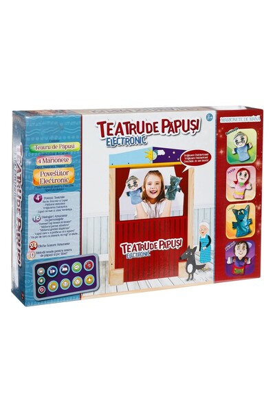 SHOPIENS Teatru de Papusi Electronic Romaneste cu 4 Marionete Povesti Sunete ...