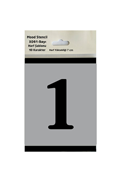 Mood Stencil Stencil Rakam Boyama Şablonu X061-SAYI Rakam Yüksekliği 7 cm