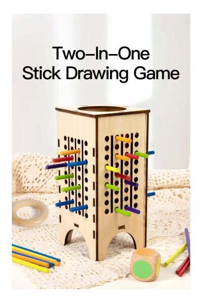 F.A.M.S لعبة رسم 2 في 1 باستخدام عصا خشبية للأطفال - لعبة تعليمية لتوازن الأل...