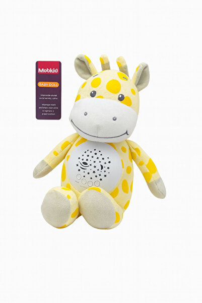 OEM Jucărie de pluș girafă cu lumini de proiecție și melodii pentru bebeluși,...