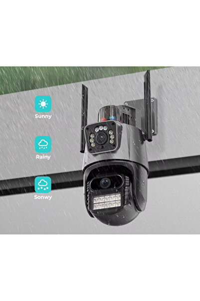 CMR 50 Çift Kameralı 8MP IP66 Su Geçirmez Dış Mekan Uyumlu Alarmlı Telefon Uygulamalı Güvenlik Kamer