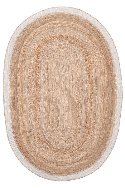 MYHOME HALI Urban Jüt Halı U109 fullbleach -Naturel El Dokuma Oval