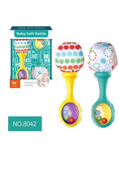 Arabest Sand Hammer Baby Grasp Training Can Chew Hand Bell Early Education Teaching Aids