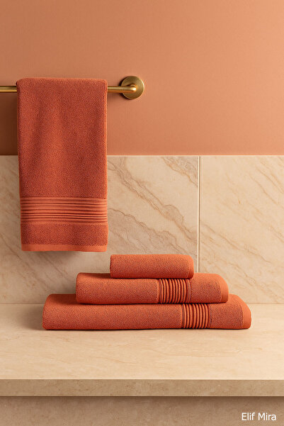 Elif Mira Σετ πετσετών μπάνιου 3 τεμαχίων οικονομικό 100% βαμβάκι Basic