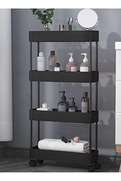BLOOMING TIME 4-Tier Slim Rolling Storage Cart - Slide-Out Organizer for Bath...