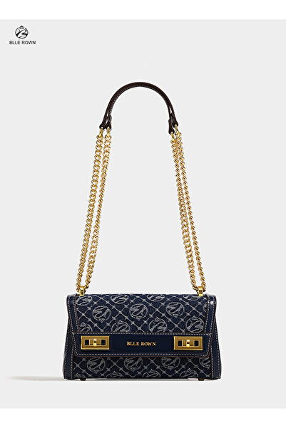 BLLE ROWN حقيبة كتف نسائية أنيقة بسلسلة ذهبية وتصميم مطبوع، حقيبة صغيرة فاخرة...