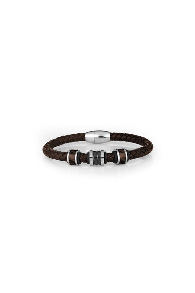 Daniel Klein Brown bracelet, Daniel Klein, for men, made of leather, DKJ.6.2162-3