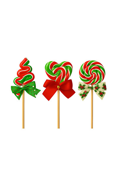 CandyZoo Heart-Circle-Pine Lollipop Christmas Fancy Candy 40-45 Gr. 3 Pieces