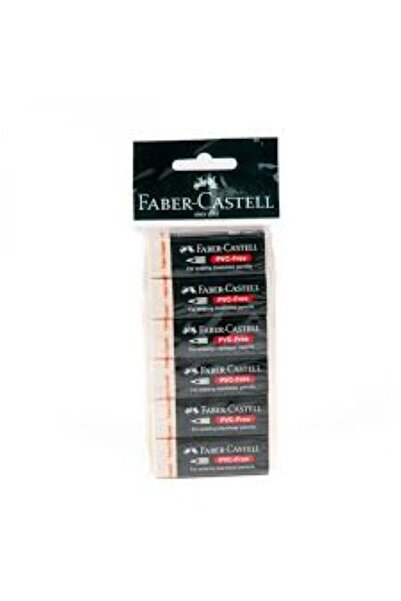Faber Castell ممحاة خالية من مادة PVC - عبوة من 6 قطع بيضاء