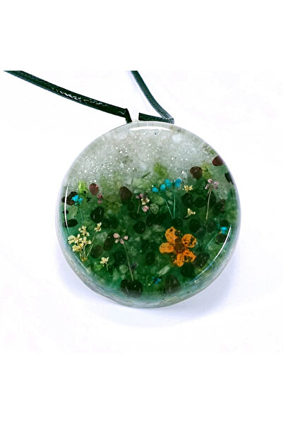 Elvero Field pendant with flowers made of natural semi-precious stones