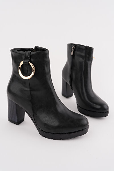 Madam Tarz Bln-540 Ring Buckle Thick Heel Boots