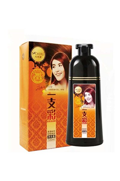 Mokeru شامبو صبغ الشعر الأسود 500 مل