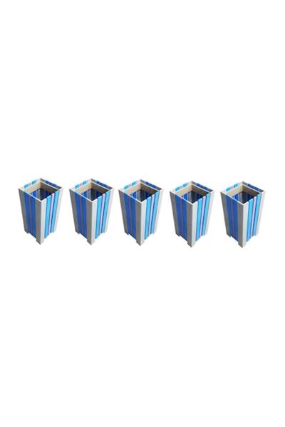Helene Set of 5 outdoor PVC trash bins, 90 L capacity