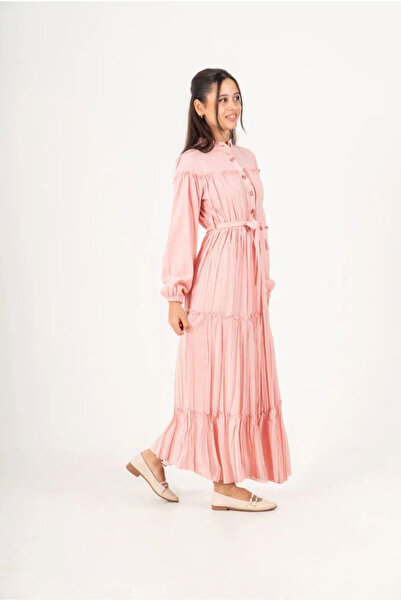 Jannock Girl's Loose Fit Long Full Length Dress Suitable for Hijab-Elb-1049-4979