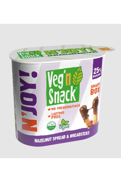 Veg'n Snack N'JOY Vegan Kakaolu Fındık Kreması Ve Grissini 50g 4lü
