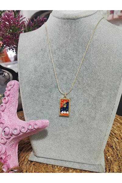 elbi bijuteri Turuncu tarot kolye