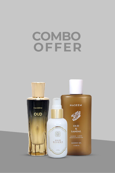 Naseem Special Combo (Oud EDP-80ml, Oud Bushra Lotion-80gm,Oud & Sandal Shower Gel-280ml) for Men and Women