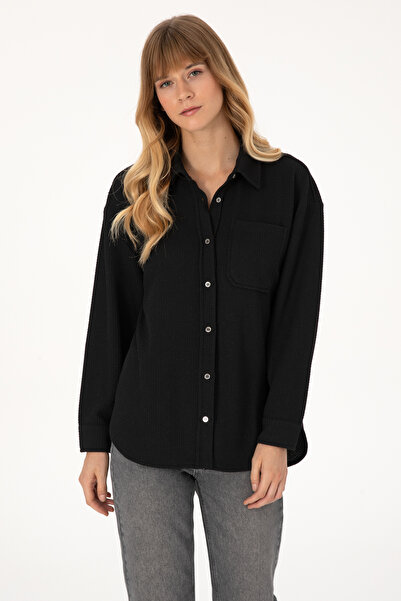 U.S. Polo Assn. Women's Black Knitted Shirt 50309039-Vr046