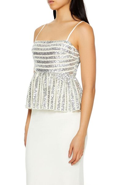 Forever 21 Payetli Kare Yaka Bluz