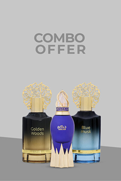 Naseem Special Combo(Golden Woods EDP-55ml, Blue Musk EDP-55ml, Hakam EDP- 50ml) for Men and Women