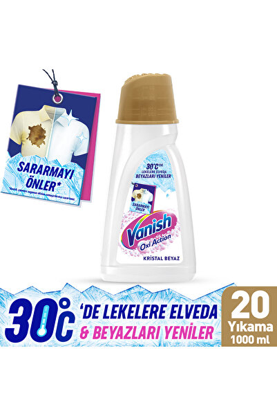 Vanish Oxi Action Kristal Beyaz Deterjan Güçlendirici ve Leke Çıkarıcı Sıvı 1...