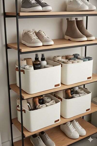 HomyJRs 4-Piece Large Size Closet Laundry Children's Room Toy Organizer Folding Storage Basket