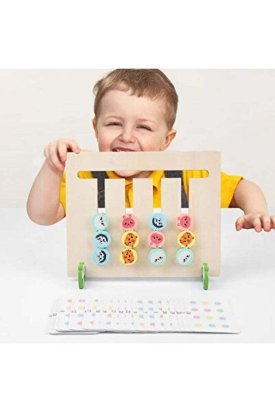 F.A.M.S لعبة مطابقة الحيوانات الخشبية من مونتيسوري للأطفال - لغز منطقي بأربعة...