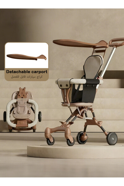 JOGAMS عربة أطفال فردية قابلة للطي للسفر، عربة خفيفة الوزن مع مقعد دوار